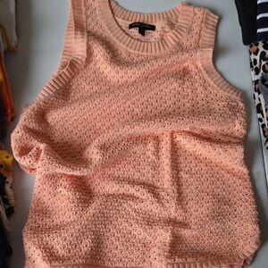 Banana Republic Pink Ribbed Sleeveless Tank Top